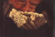REMBRANDT Harmenszoon van Rijn Portrait of an Old Man in Red (detail) oil painting on canvas
